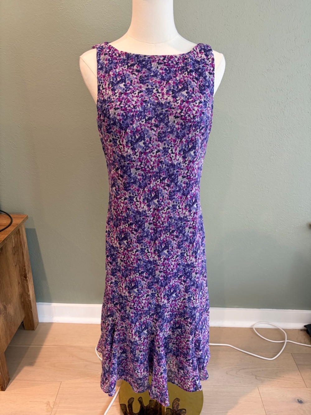 Chaps Purple Floral Dress Size 12